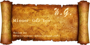 Wieser Gábor névjegykártya